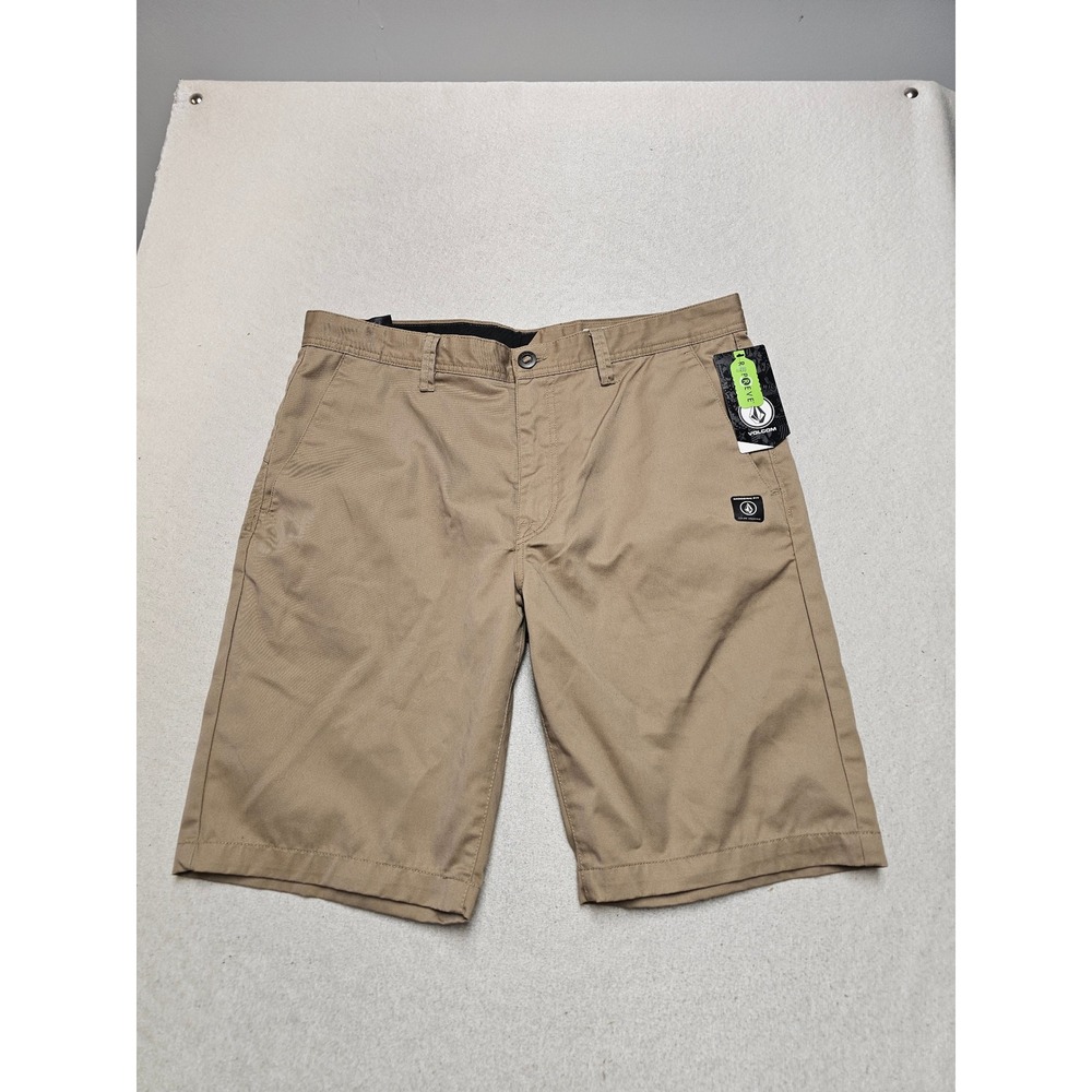 Volcom Frickin Modern Fit Chino Shorts Mens 36 Khaki Tan Repreve A0911601
